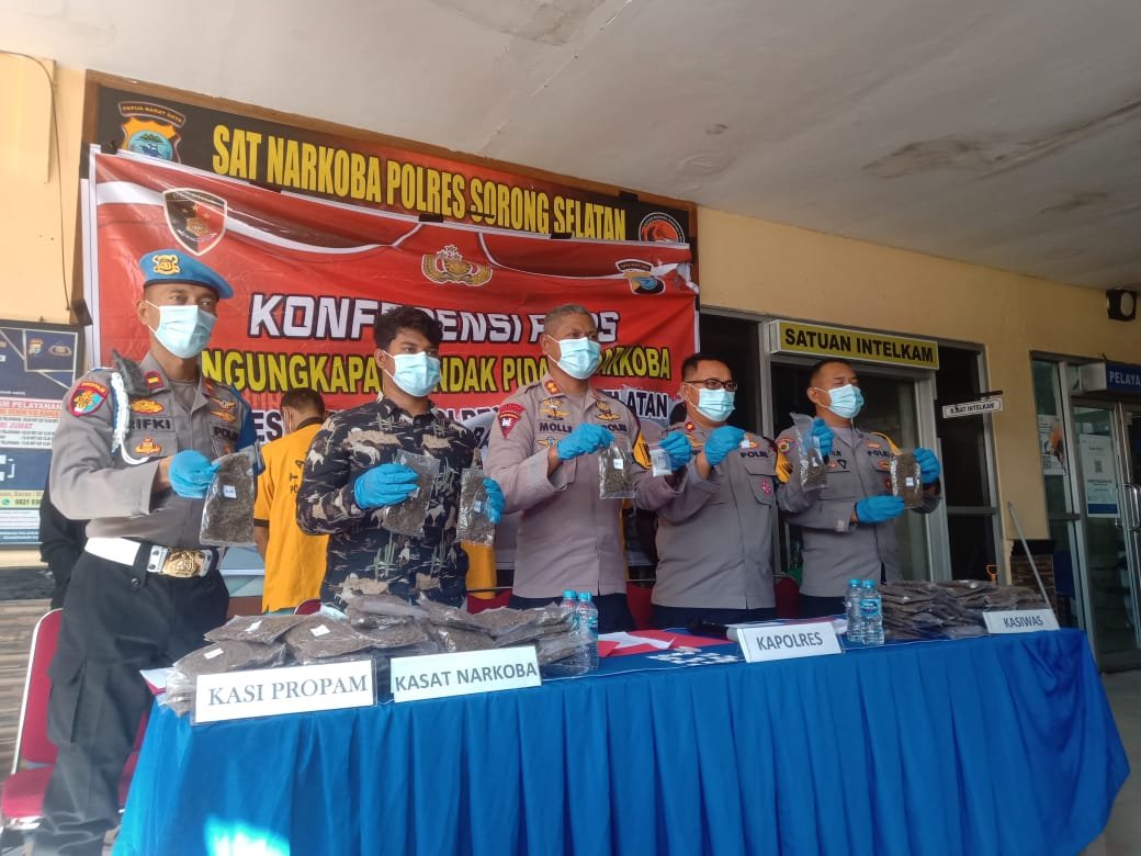 Sat Narkoba Polres Sorong Selatan Amankan 3 Tersangka dan Barang Bukti Narkotika