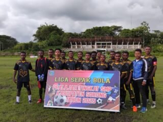 SMP N 20 Kabupaten Sorong Juara Liga Sepak Bola Pelajar 2025, Menang Dramatis Lewat Adu Penalti